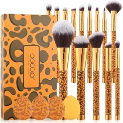 Docolor 14-delige Make-upkwasten Goud Luipaardprint Geschenkdoos