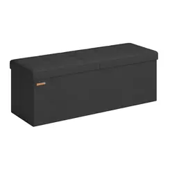JOYFURNOS Bank Met Opbergruimte, 38 x 110 x 38 cm, Zitkist, Bedbank, Opbergkist, voor Woonkamer, Slaapkamer, Hal, zwart