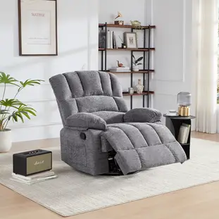 HONEYOU Draaibare relaxfauteuil, OKIN Frame relaxfauteuil, Oversized 360° schommelstoelen, Schommelende relaxfauteuil, Overvolle handmatige glider relaxfauteuil, Eenpersoonssofa voor woonkamer, slaapk
