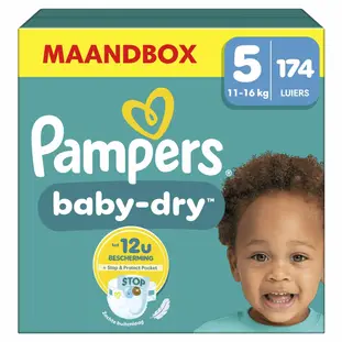 Pampers Baby-Dry Luiers Maat 5 – Maandbox 174 Luiers