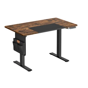 JOYFURNOS In hoogte verstelbaar bureau met geheugenfunctie en USB-C-aansluiting, 120 x 60 cm, bruin-zwart