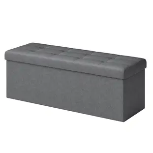 JOYFURNOS opbergbank, 38 x 110 x 38 cm, bankje voor voeteneinde bed, opbergkist, voor woonkamer, slaapkamer, hal, donkergrijs