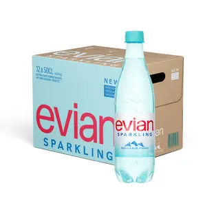 Evian Sparkling Mineraalwater - 12 x 500 ml