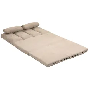 Beige opvouwbare vloerbank en bed, polyester, 102 cm breed, tot 120 kg