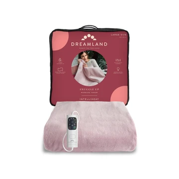Dreamland Snuggle Up Warming Throw – Fast Heat-Up, Plush Fleece, Auto Shut-Off – Pink, 120 x 160 cm