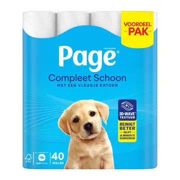 PAGE toiletpapier - Compleet Schoon wc papier - 40 rollen