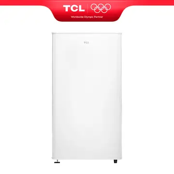 TCL RF120DWE0 90L, 83cm Compact Fridge With Ice Box, White, E Rated