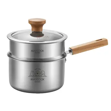 Maxcook 3-Schichtige Edelstahl Doppelohrige Saucenpfanne - Mit Dampfeinsatz - 18cm