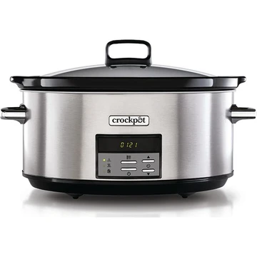 Breveille Crock-Pot Large Electric Slow Cooker - 7.5L (up to 10 People),  Stainless Steel, Programmable Digital Display, Keep Warm Function & 20-Hour Countdown Timer, CSC063