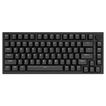 AJAZZ AK820 75% kabelgebundene mechanische Tastatur, Hot-Swappable lineare Schalter, Gasket-Mount, weißes Hintergrundlicht, 83 Tasten mit CNC‑Volumenregler, Poron‑Schaum, OEM‑Profil‑PBT‑Keycaps, kompatibel mit PC/Windows/Mac, Red‑Schalter – Schwarz