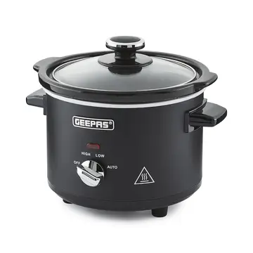Geepas 1.5 Litre Slow Cooker | 3 Temperature Settings, Removable Easy-Clean Ceramic Bowl