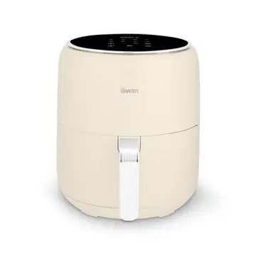 SWAN 4.5L Retro Digital Air Fryer - Retro Cream, 4.5L, with Swan Cyclone Technology, 8 Pre-Set Cooking Options, Adjustable Temperature, SSD10513C