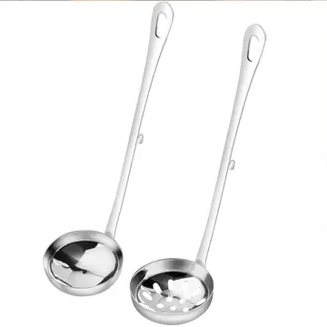 Maxcook Hotpot-Löffel Zweier-Set Edelstahl-Suppenschöpfer Trichter Zweier-Set