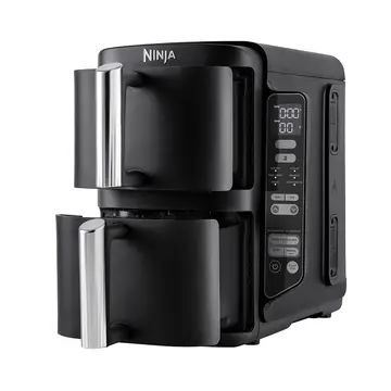 Ninja Double Stack 2-Drawer Air Fryer - 7.6L, Vertical Space-Saving Design, 4 Cooking Levels, 6 Cooking Functions, SL300UK