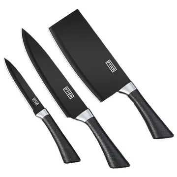 Plys dreiteiliges Küchenmesserset (Obstmesser + Kochmesser + Tranchiermesser) kostenloses Messerset Komplettset