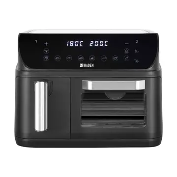 Haden Dual Drawer Air Fryer - 12L, 2400W, Large Capacity, 10 One-Touch Cooking Functions, Sync Finish, Adjustable Timer and Temperature, Oil-Free & Dishwasher-Safe