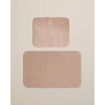 English Home Badematten-Set 60x100 cm + 50x60 cm Dunkelbeige