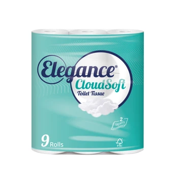 Elegance CloudSoft Toilet Tissue Rolls 2 Ply 9 Rolls