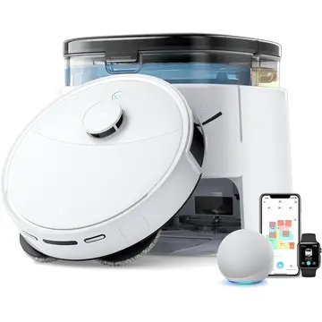 LEFANT M3 Robot Vacuum Cleaner, All-in-one Base Station,12,000 Pa Suction, 220 min Battery, DToF Navigation, PSD Obstacle Avoidance Technology, Double Rotary Cloth