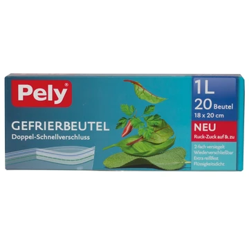 Pely Gefrierbeutel 1ltr. mit Doppel-Schnellverschl 20 Bt