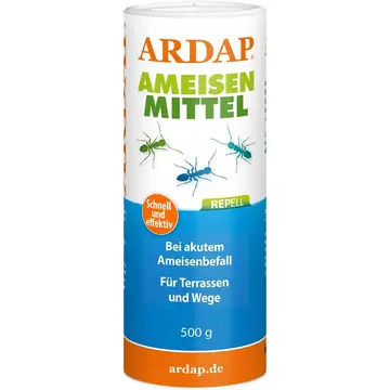 ARDAP Repell Ameisenentferner 500 g - Ameisenpulver - Ameisenstreuer - Mittel gegen Ameisen - Ameisenpulver für den Außeneinsatz - Ameisenmittel für den Außenbereich - Wirksam bei akuten Befall (PT19)