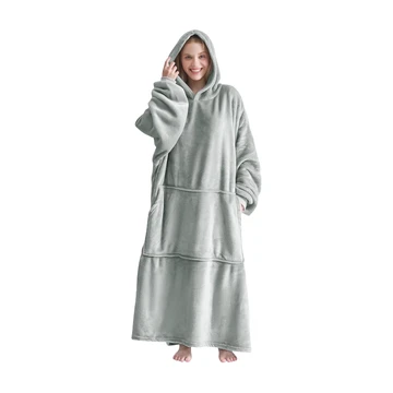 Good Nite Cuddly Blanket with Sleeves Hoodie Blanket with Sleeves Pullover Blanket Women's Hoodie in Plus Size with Pockets Sherpa Snuggle Blankets