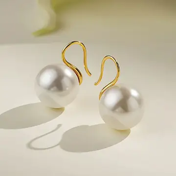 VoxorAI  EH5-Boucles d’oreilles en perles blanches australiennes, boucles d’oreilles à clous, boucles d’oreilles, produits légers de luxe, mode haut de gamme, produits de niche et polyvalents