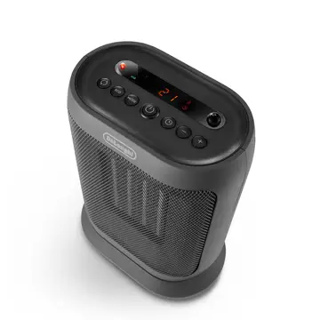 De'longhi Capsule You & Me Ceramic Fan Heater – 2000W， Oscillating Base， Remote， 24h Timer， ECO – Dark Grey， HFXR40T20.G