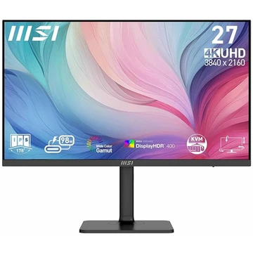 MSI Modern MD272UPHG 27-Zoll-UHD Office Monitor – 3840 x 2160 IPS Panel, 60 Hz, Eye-Friendly Screen, VESA Mountable, 4-Wege Adjustable – HDMI 2.0b, DisplayPort 1.4a, Type-C, USB-B, USB-A
