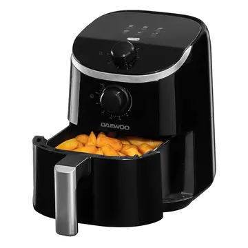 DAEWOO Single Pot Air Fryer - 2L, 900W, Black, Compact, 80-200°C, Manual Controls, SDA2609GE