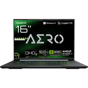 Gigabyte Aero X16 Gaming Laptop - 16,0 Zoll, 165Hz WQXGA, AMD Ryzen AI 7 350, NVIDIA RTX 5070, 32GB DDR5 5600MHz, 1TB Gen4 SSD, Win 11 Home, Copilot+ PC, AERO X16 1WH93DEC64AH