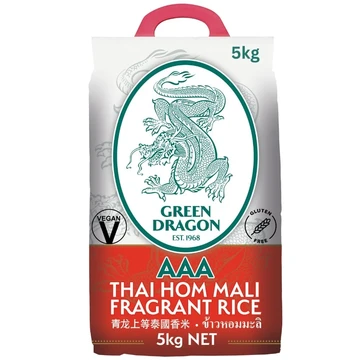 Green dragon Thai Fragrant Jasmine Rice 5KG | Thai Hom Mali | AAA | Premium Rice