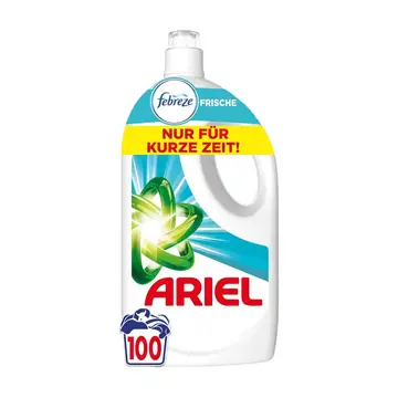 ARIEL Universal+ Mit einem Hauch Frische von Febreze Flüssigwaschmittel, 100 Waschladungen (4,5L), Für Weißwäsche