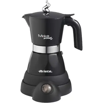 Ariete 1358 Moka Aroma, Elektrische Espressomaschine, 480 W, für 2 oder 4 Espressotassen, Schwarz