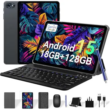 TABWEE T80 (6GB+128GB), 10 Zoll,Android15, 6000mAh,Tastatur/Maus/Stift/Schutzhülle/Ständer/Schutzfolie aus Glas, BT5.0, 5G WiFi, Gemini AI