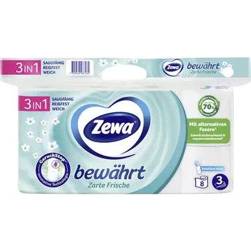 Zewa Toilettenpapier Verlässlich mit Lufterfrischer 3-lagig 8 x 150 Blatt