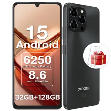 DOOGEE Note 58 Mobile Phones - Newest Android 15 Smartphone, 6.75" HD+ Display, 6250mAh Android Phones, 32GB+128GB/2TB, 4G LTE SIM Free Mobile Phone, Face Recognition, Widevine L1, 5G WiFi|NFC|OTG