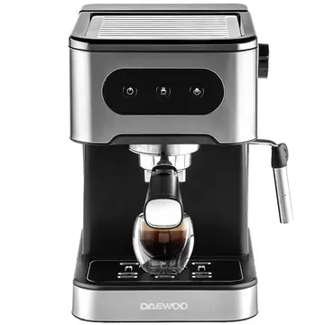 DAEWOO Espresso Coffee Machine with Steam Wand, 20 Bar, Silver & Black - SDA2698GE