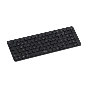 RAPOO E9310M Kabellose Tastatur, ultradünne Tastatur der Blade-Serie, unterstützt 4 Geräte, leise, kompakt, batteriebetrieben, für Windows/Mac/Linux/Chrome – deutsches Layout – Schwarz