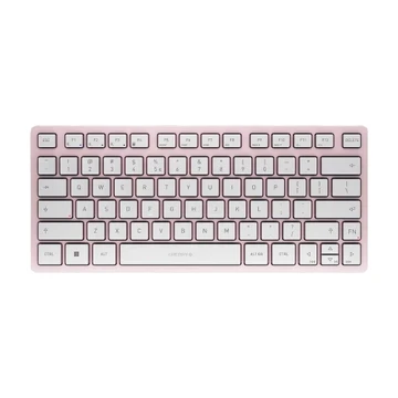 CHERRY KW 7100 MINI BT, kabellose Bluetooth-Tastatur, Multi-Device (3 Kanäle), kompakt und tragbar, 78 Tasten, QWERTY-Layout (Englisch), Pink