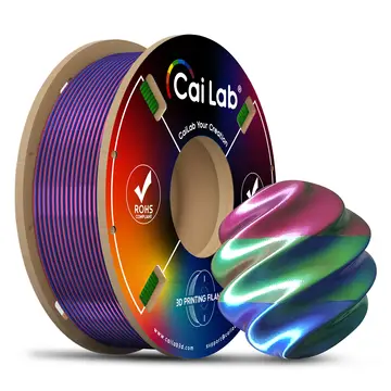 CAILAB 3D Printer Filament PLA Silk Tri-Color - Red&Green&Blue