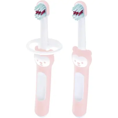 MAM Learn to Brush Set with Safety Shield Pink