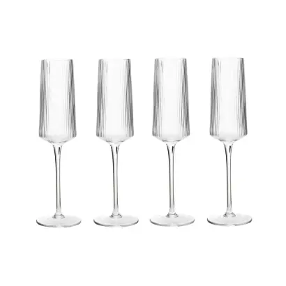 Eldon Set of Four Ribbed Champagne Glasses