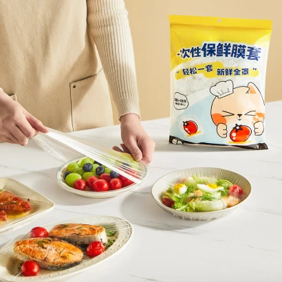 COOKER KING 110pcs - Fresh Food Bag - Elastic Band - Disposable Cling Film Covers Fresh-keeping Cover