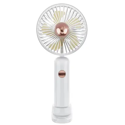 Handheld Fan with Phone Holder, White, Mini Hand Fan Silent, Small Desk Fan Folding, Battery Operated Fans, Electric Travel Fan with Phone Stand