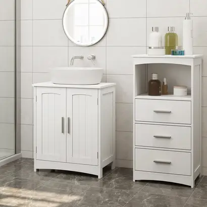 EUGAD Waschbeckenunterschrank Unterschrank Badezierschrank Waschtisch Badschrank It 2 Türe 60