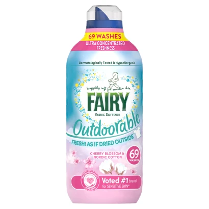 Fairy Outdoorable Fabric Conditioner, Cherry Blossom and Nordic Cotton, 69 Washes, Sensitive Skin