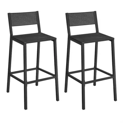 Vasagle Bar Stools Black Ash Effect/Black 2pcs