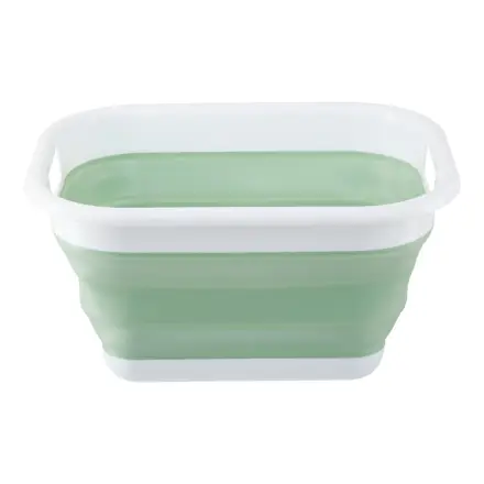 Averill Collapsible Green White Laundry Basket