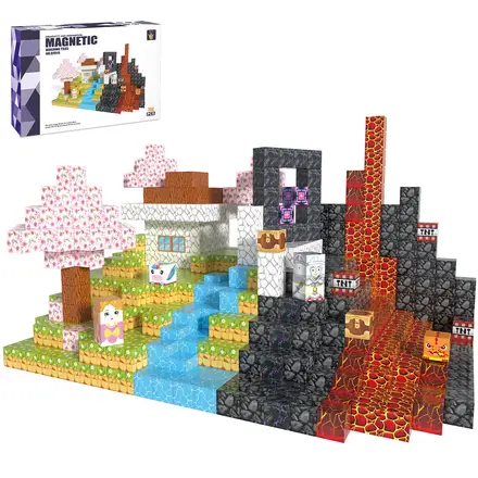 XINQIYUAN Educational Toys magnetic tiles magnetspielzeug magnetkugeln kinder Qiyuan Villa Style Magnetic Building Set Large Particles, 58pcs